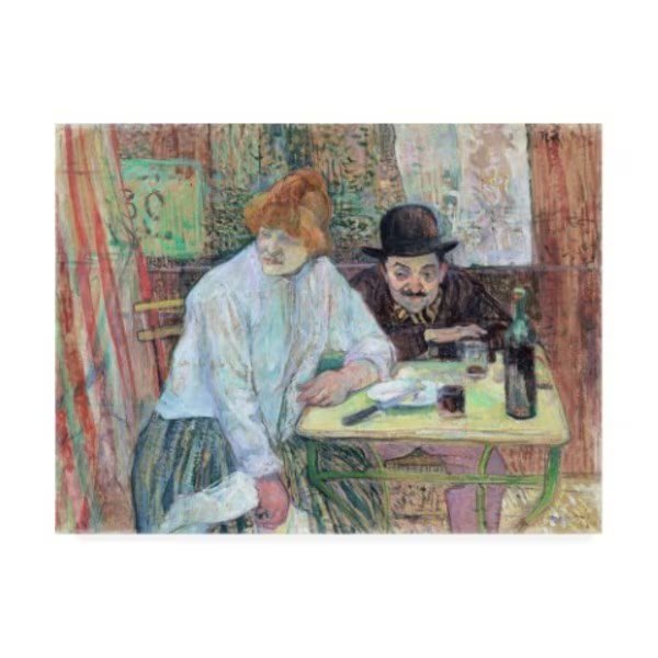 Toulouse-Lautrec 'At the Cafe La Mie' Canvas Art, 18x24, Trademark Fine Art, Mfr#: AA01604-C1824GG